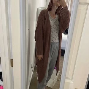 Rose pink midi cardigan
